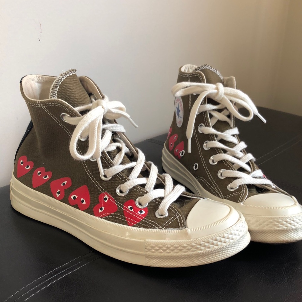 Converse Women/Men’s Chuck Taylor Comme des Garçon Woman sz 6, Men sz4. Olive - Picture 3 of 10